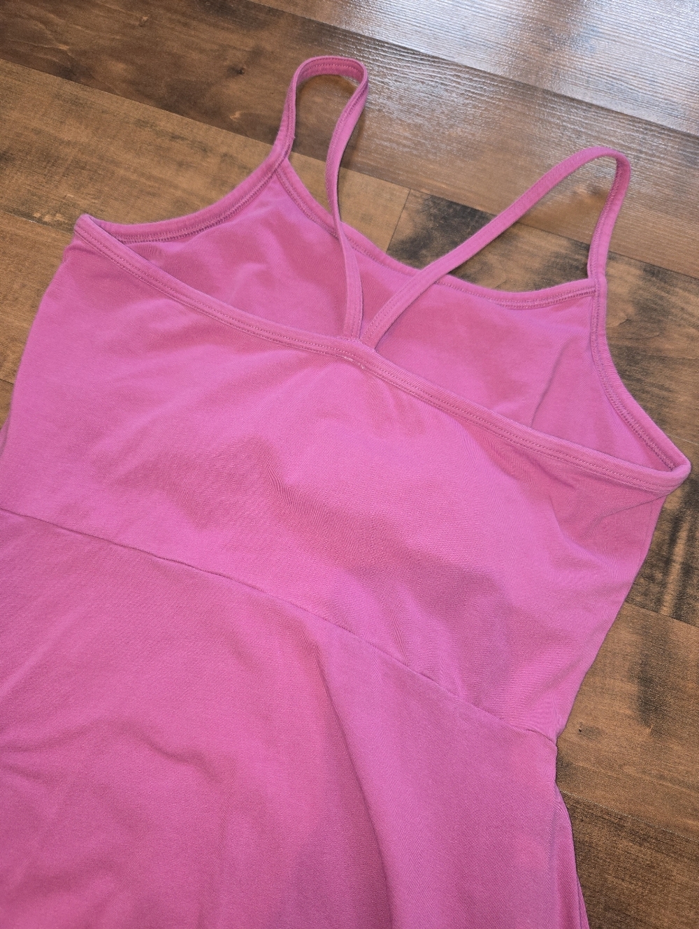 Pact Organic Cotton Fit & Flare [Small] Midi Dress Built In Bra Rose Pink - Picture 6 of 9